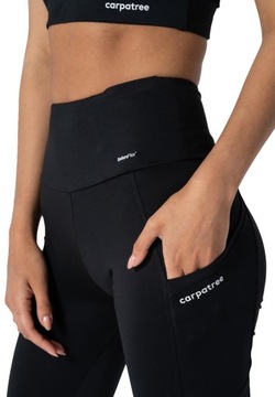 Legginsy damskie sportowe wysoki stan kieszenie Libra Carpatree M czarne