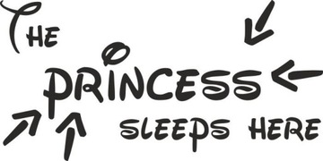 Naklejka na ścianę Cytat Napis The Princess sleeps