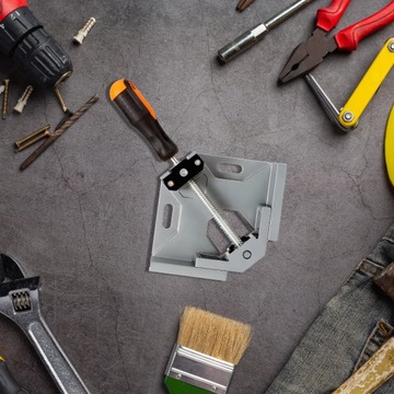 ЗАЖИМ УГЛОВОЙ ЗАЖИМ УГЛОВОЙ ТИСКИ УГОЛ 90 МОНТАЖНАЯ МЕТАЛЛИЧЕСКАЯ РУЧКА