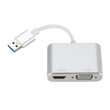 ВИДЕОКАРТА с USB 3.0 на HDMI и разветвителем VGA
