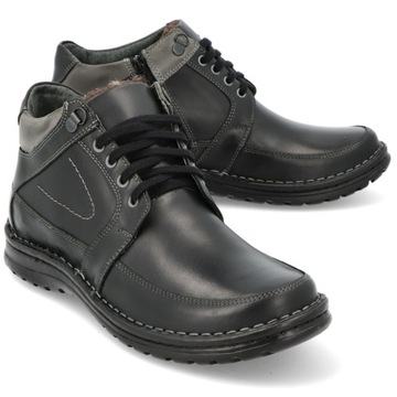 PÓBUTY ZIMOWE TRZEWIKI OCIEPLANE SKÓRA 184 CZ R 46