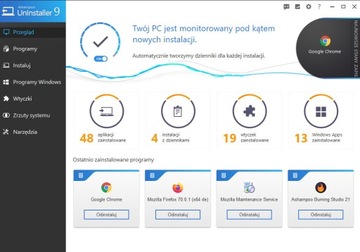 Program do odinstalowujący Uninstaller 9 Ashampoo