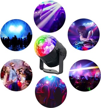 DISCO RGB LED ДИСКОШАР ПРОЕКТОР ЦВЕТНОЙ ШАР НОВЫЙ ГОД + ПУЛЬТ ДУ