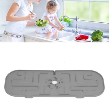 СЛИВ ПОД ЛЕНТУ, КОВРИК ДЛЯ РАКОВИНЫ, СЕРЫЙ ПОДКЛАДОК