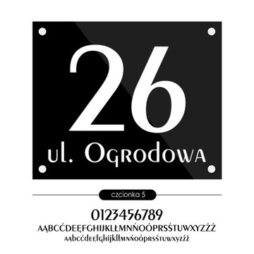 Tablica adresowa adres 3D numer na dom 30x25 czarna do podświetlenia