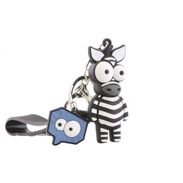 BRELOK Z PRZYWIESZKĄ DO KLUCZY - SŁODKI KOMIKSOWY / BAJKOWY ZEBRA