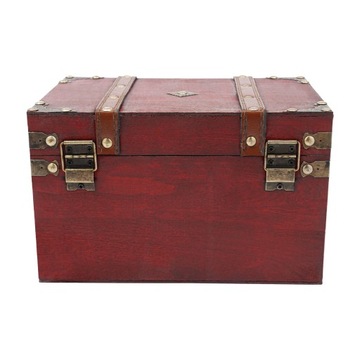 Деревянный ящик с кодовым замком - большой красный.