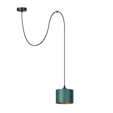 LAMPA WISZĄCA PAJĄK POJEDYNCZY ABAŻUR TKANINA LED