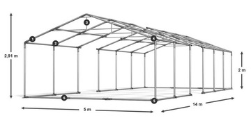 Namioty Przemysłowe 5x14m Mocne DAS 560 SP
