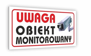 Tabliczka PCV ZNAK OBIEKT MONITOROWANY 20x10 cm