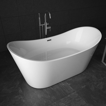 ОТДЕЛЬНОСТОЯЩАЯ ВАННА RICA 513C БЕЛАЯ ПЕРЕЛИВ ХРОМ 170x75 СМ