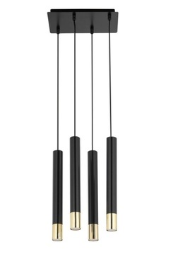 SIGMA Nowoczesna lampa LED SOPEL GRAND 4 czarny/złoty lampa wisząca LED