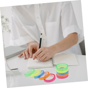 10 Rolek Wodoodporna Naklejka Indeksu Taśma Klejąca Znaczniki Stron Fluores