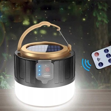 КЕМПИНГОВАЯ ЛАМПА СОЛНЕЧНАЯ СВЕТОДИОДНАЯ POWERBANK 3600 мАч USB