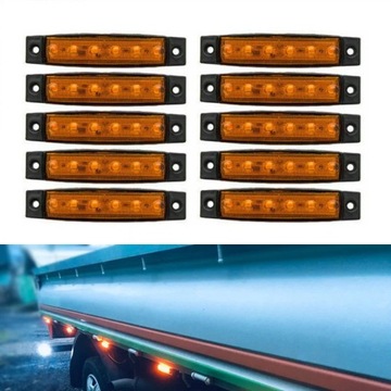 10X LAMPA OSTRZEGAWCZA BŁYSKOWA 6 LED ŻÓŁTA STROBOSKOP