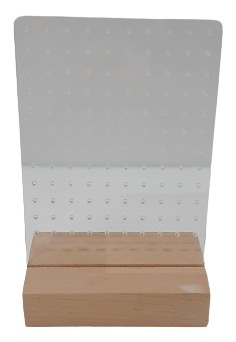 STOJAK EKSPOZYTOR NA KOLCZYKI Z PLEXI DREWNO