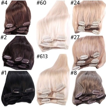 CLIP IN WŁOSY NATURALNE TRESKA DOPINKA 40 CM #8