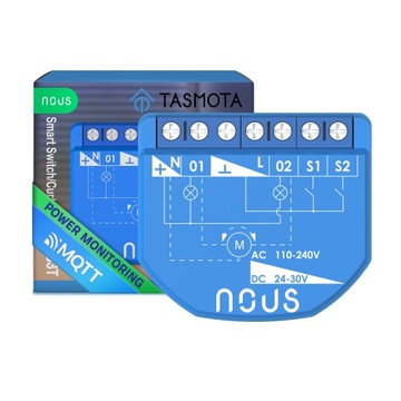 NOUS B3T TASMOTA ESP32 MATTER STEROWNIK ROLET / PZEŁĄCZNIK Z POMIAREM PRĄDU