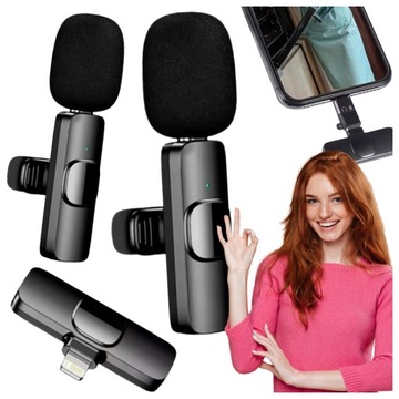 MIKROFON KRAWATOWY PRZENOŚNY MINI PRZYPINANY DO UBRAŃ WYWIAD PODCAST USB C