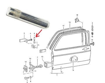 BOLEC SWORZEŃ ZAWIASU DRZWI Golf MK1 II Jetta Polo