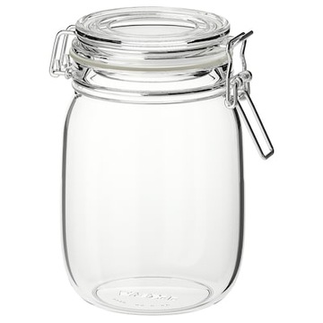 SŁOIK Z POKRYWKĄ IKEA KORKEN szkło bezbarwne 1,0 L