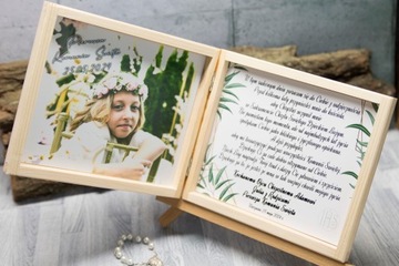 Podziękowanie dla Chrzestnych skrzyneczka komunia