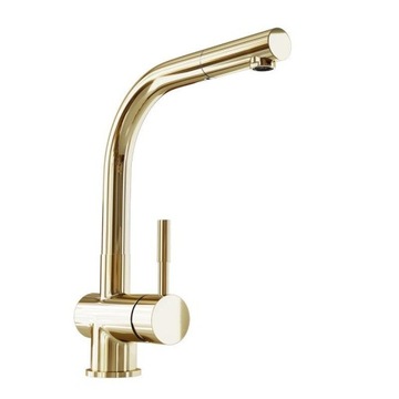 BATERIA KUCHENNA Z WYCIĄGANĄ WYLEWKĄ GLOBALO LOBIO LIGHT GOLD MAT