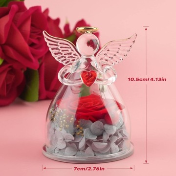 ВЕЧНАЯ РОЗА, АНГЕЛ РУЧНОЙ РАБОТЫ С МОТИВОМ FOREVER ROSE ENGEL, ПОДАРОК