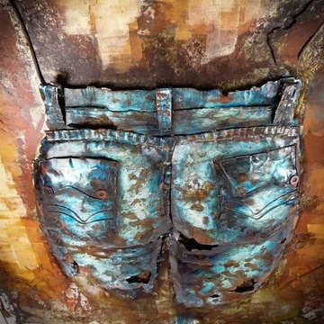 3D металлическая картина LOFT JEANS BACK