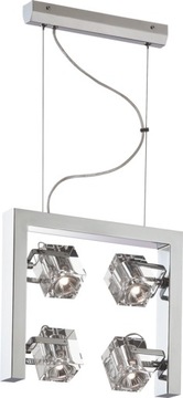 Żyrandol Regulowana Wysokość Chrom Reflektory GU10