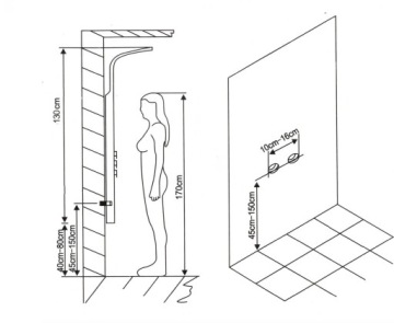Душевая панель Светодиодный душ-водопад с гидромассажем Розовое золото