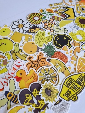 НАКЛЕЙКИ ДЛЯ НОУТБУКА STICKER BOMB MIX ЖЕЛТЫЕ 50 шт.