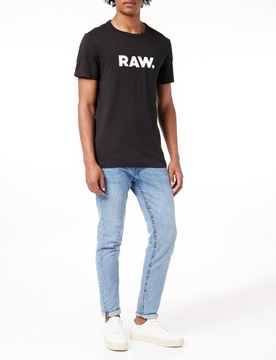 G-STAR RAW T-SHIRT MĘSKI CZARNY NADRUK M 1SGE