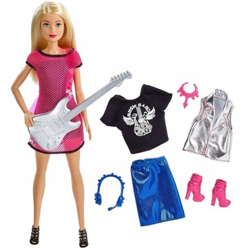 BARBIE LALKA GWIAZDA ROCKA Z GITARĄ GDJ34