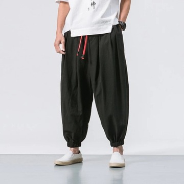 Spring Men Loose Harem Pants Chinese Linen Sweatpa