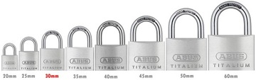 ABUS 10 НАВЕСНЫХ ЗАМКОВ НА 1 ТИТАЛОВЫЙ ЗАМОК 10x30MM С 1 КЛЮЧОМ
