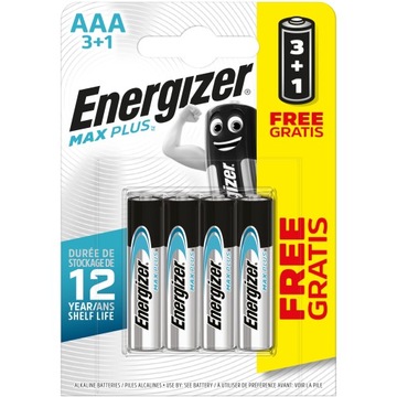 4x Bateria ENERGIZER Max Plus LR03 AAA R3 EP92 1,5V