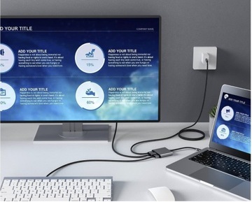 4Apple Adapter 3W1 HUB USB-C 4K 60Hz Thunderbolt 4 5 Mac Macbook M1 M2 M3