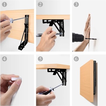 КОМПЛЕКТ 2x СКЛАДНОЙ УГЛОВОЙ КРОНШТЕЙН ПОД ПОЛКОЙ СТОЛА SILVER TOP 200 мм