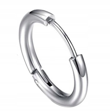 KOLCZYK SREBRNE KÓŁKO 12 mm STAL CHIRURGICZNA
