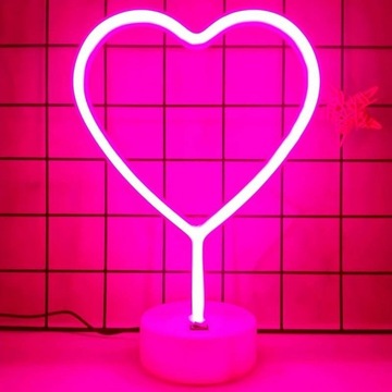 NEON LED DEKORACYJNY SERCE napis OZDOBA multikolor USB/Baterie