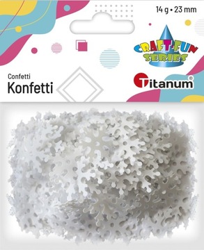 Konfetti białe płatki śniegu 23 mm 14 g śnieżynki