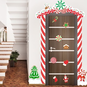 1 КОМПЛЕКТ РОЖДЕСТВЕНСКИХ НАКЛЕЙКИ НА ДВЕРИ ПРАЗДНИЧНЫЕ ДВЕРИ