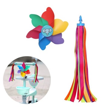 2 ШТ. ДЕТСКИЙ ВЕЛОСИПЕД ДЕКОР ЦВЕТНАЯ ЛЕНТА ВЕТРЯНАЯ МЕЛЬНИЦА УКРАШЕНИЕ ДЛЯ ДЕТЕЙ BO