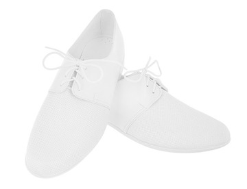 TŁOCZONE BIAŁE CHŁOPIĘCE PÓŁBUTY KOMUNIJNE PL r 39