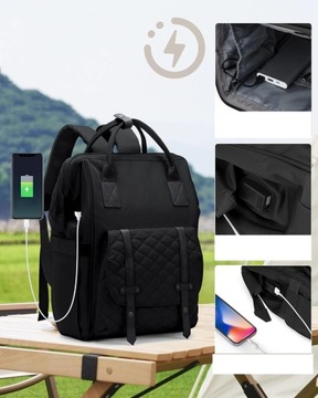 МНОГОФУНКЦИОНАЛЬНАЯ СУМКА ДЛЯ МАТЕРИ И РЕБЕНКА 20Л ВЫСОКОКАЧЕСТВЕННАЯ ЧЕРНАЯ