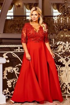 Crystal rękaw 3/4 suknia wieczorowa plus size