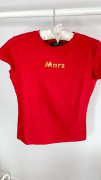 T-shirt Mars Czerwony Reserved złoty napis S/36