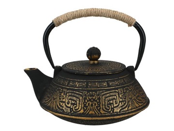 Dzbanek żeliwny z sitkiem do herbaty 0,8l ornament