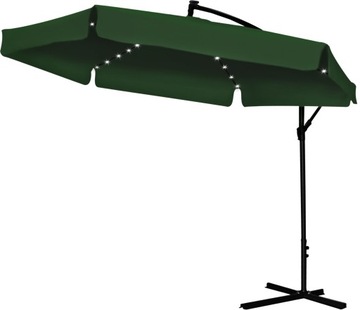СКЛАДНОЙ САДОВЫЙ ЗОНТ ЗЕЛЕНЫЙ 350см С КРЫШКОЙ СВЕТОДИОДНОЕ СОЛНЕЧНОЕ ОСВЕЩЕНИЕ